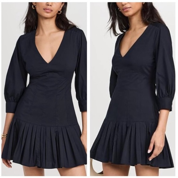 Cinq à Sept 5a7 Sawyer Cotton Blend Mini Dress Navy - Picture 1 of 9